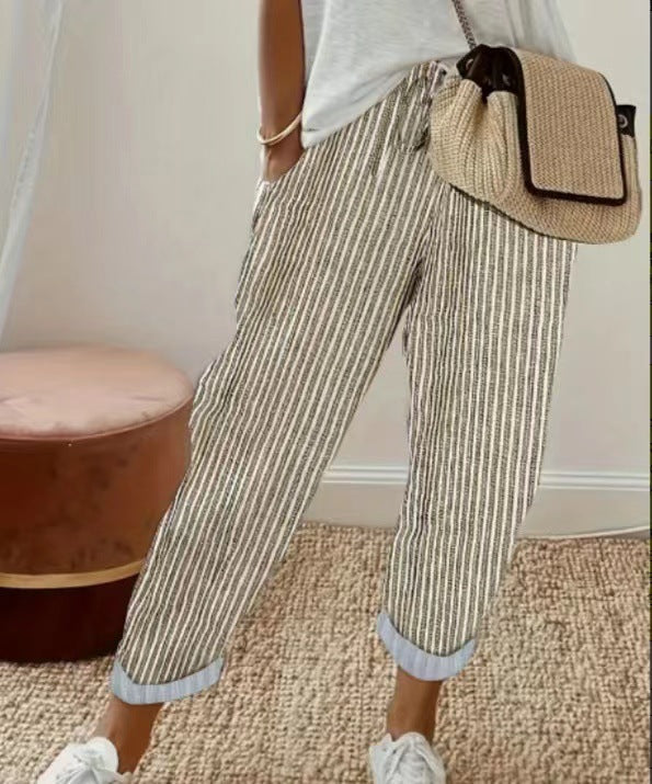Damer avslappnade randiga byxor Mirla-Eva Jonsson