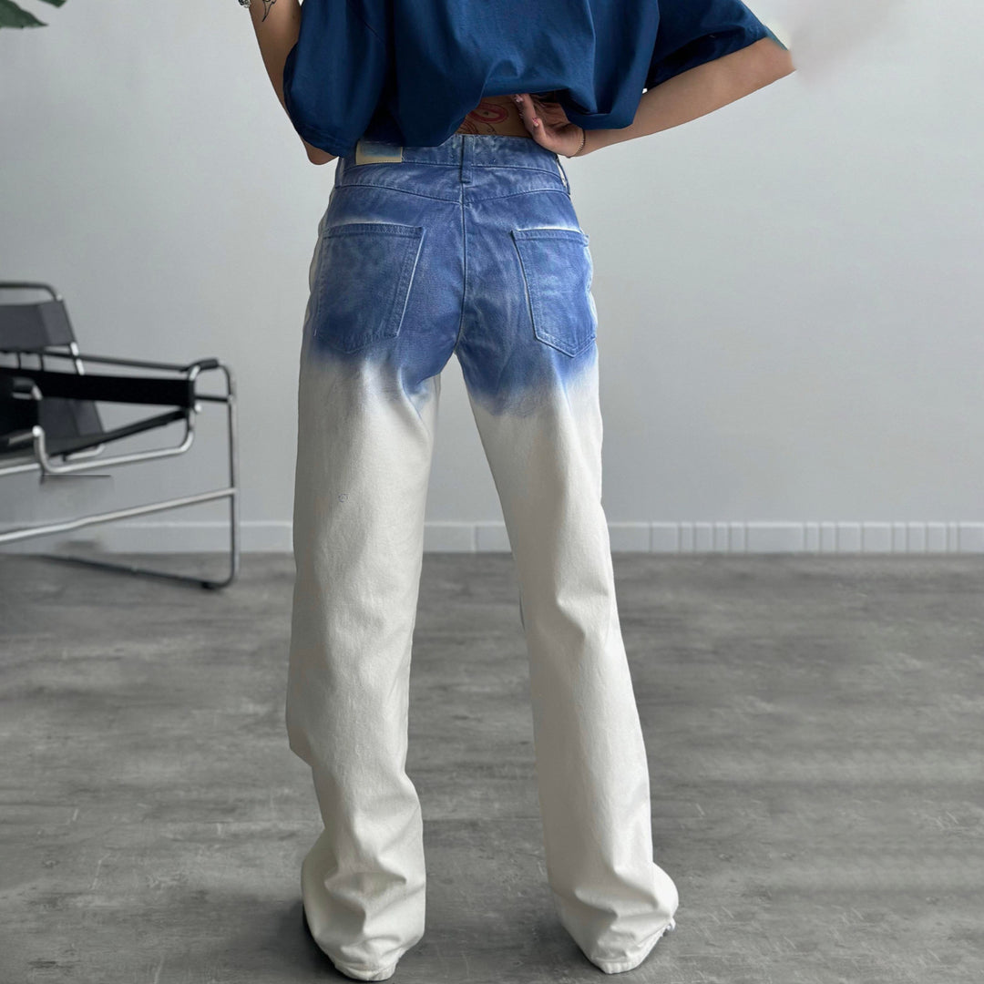 Damer avslappnade vida jeans med färgövergång Mirla-Eva Jonsson