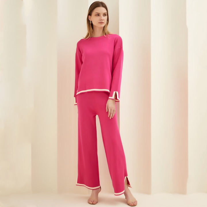 Damer avslappnande loungewear-set med kontrasterande fåll detaljer Mirla-Eva Jonsson