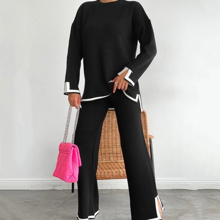 Damer avslappnande loungewear-set med kontrasterande fåll detaljer Mirla-Eva Jonsson
