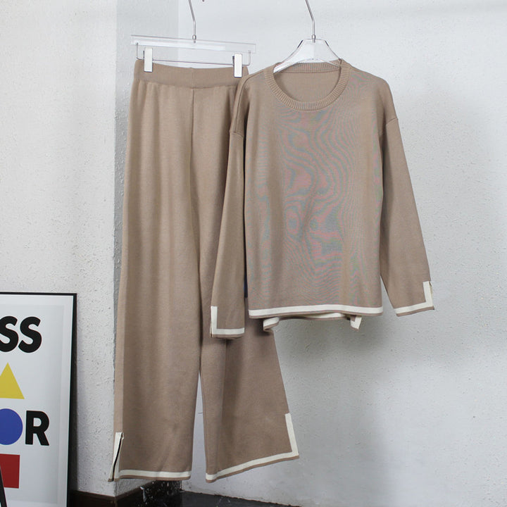 Damer avslappnande loungewear-set med kontrasterande fåll detaljer Mirla-Eva Jonsson
