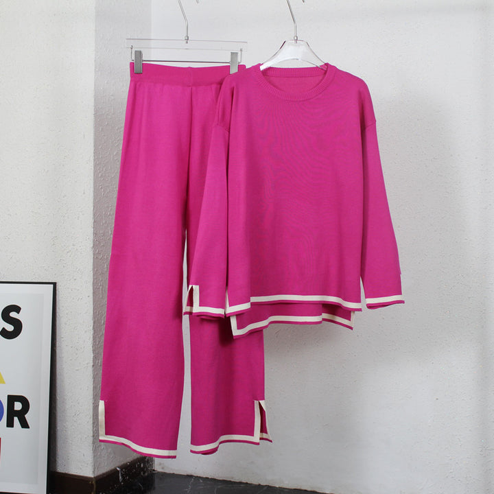 Damer avslappnande loungewear-set med kontrasterande fåll detaljer Mirla-Eva Jonsson