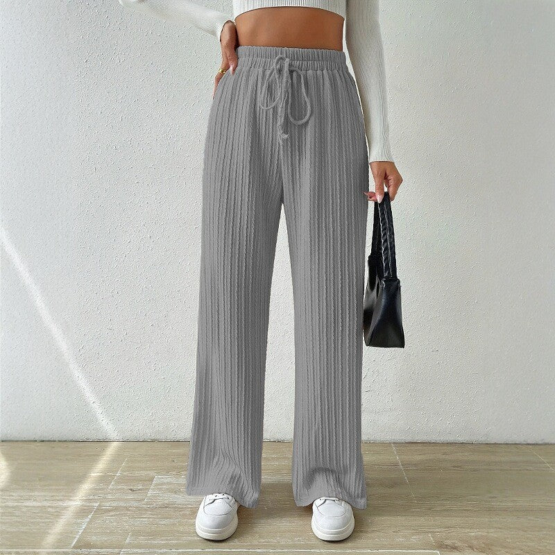 Damer avslappnande stickad loungewear-set med hög midja och vida ben Mirla-Eva Jonsson