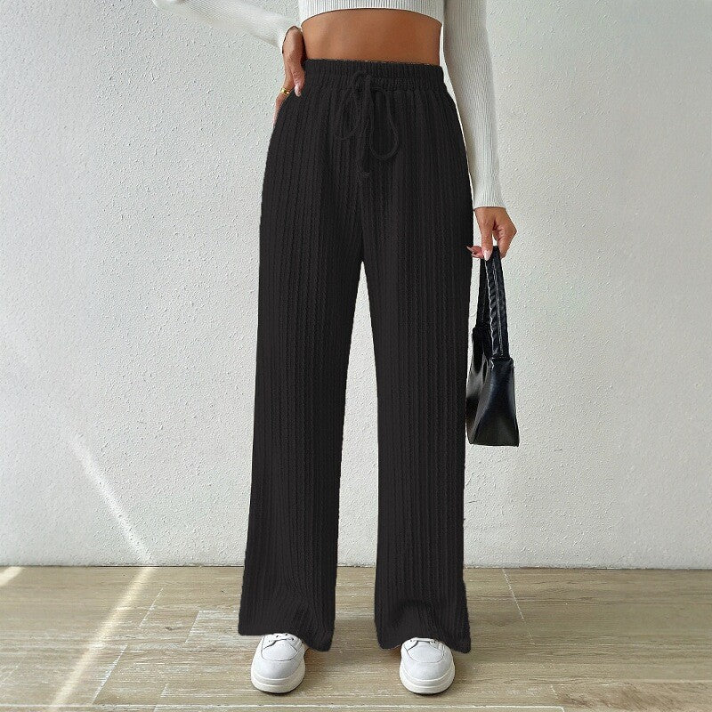 Damer avslappnande stickad loungewear-set med hög midja och vida ben Mirla-Eva Jonsson