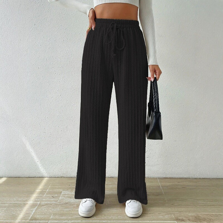 Damer avslappnande stickad loungewear-set med hög midja och vida ben Mirla-Eva Jonsson