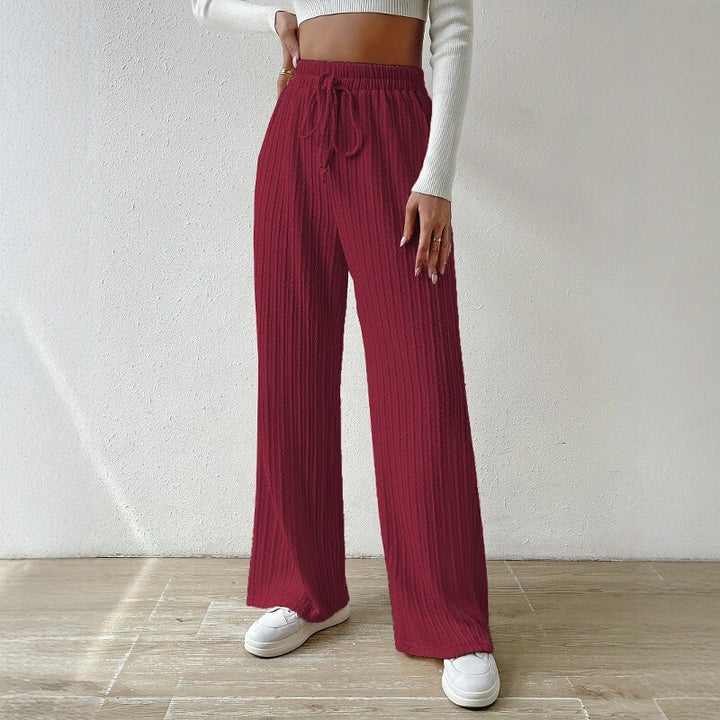 Damer avslappnande stickad loungewear-set med hög midja och vida ben Mirla-Eva Jonsson