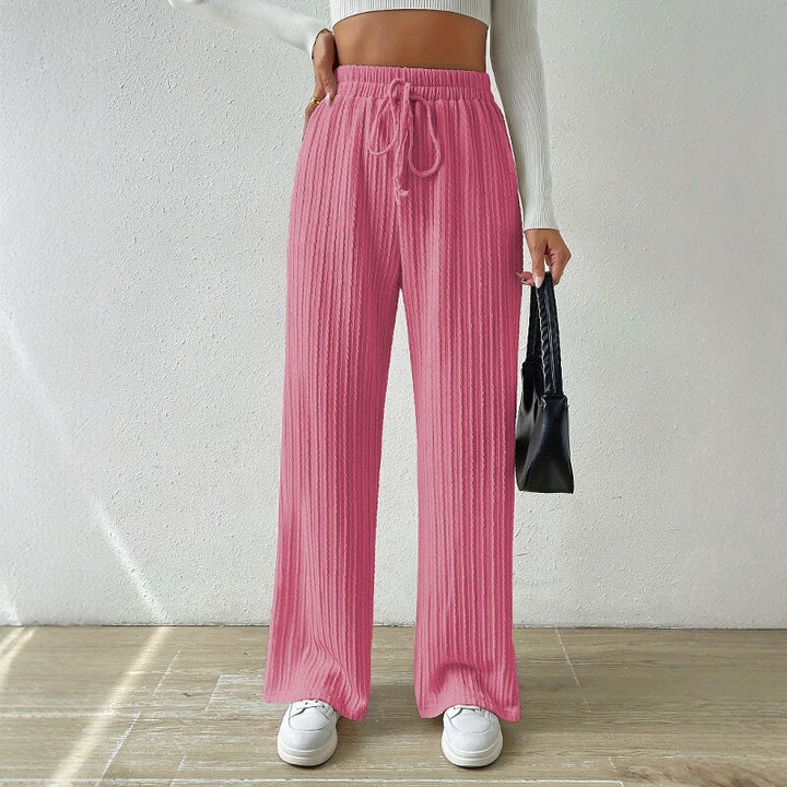 Damer avslappnande stickad loungewear-set med hög midja och vida ben Mirla-Eva Jonsson