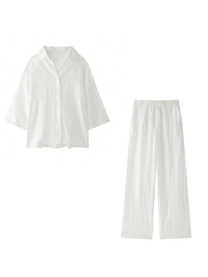 Damer avslappnat 2-delat loungewear-set med blommönster och lös passform Eva Jonsson-Eva Jonsson