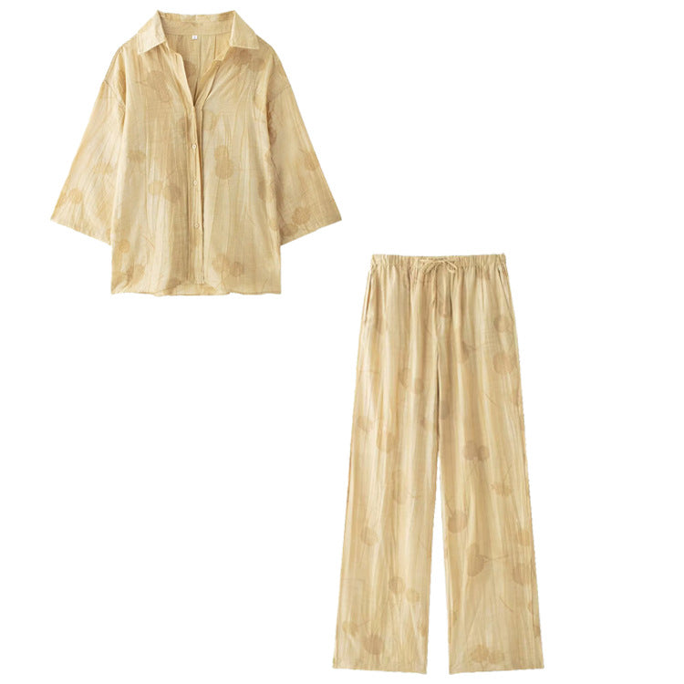 Damer avslappnat 2-delat loungewear-set med blommönster och lös passform Eva Jonsson-Eva Jonsson