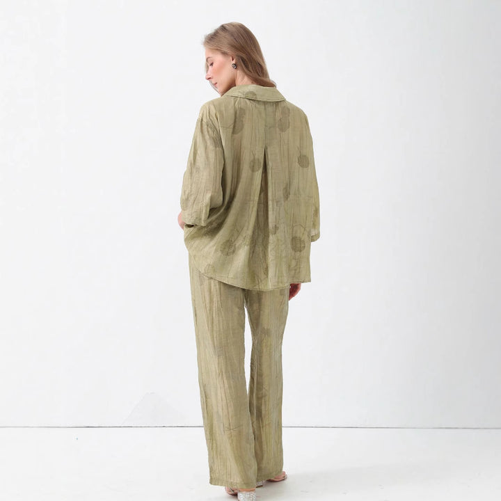 Damer avslappnat 2-delat loungewear-set med blommönster och lös passform Eva Jonsson-Eva Jonsson