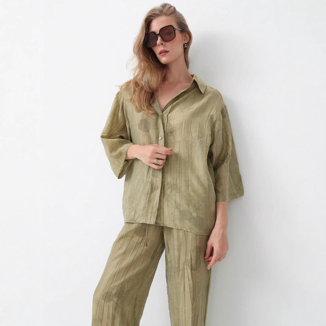 Damer avslappnat 2-delat loungewear-set med blommönster och lös passform Eva Jonsson-Eva Jonsson