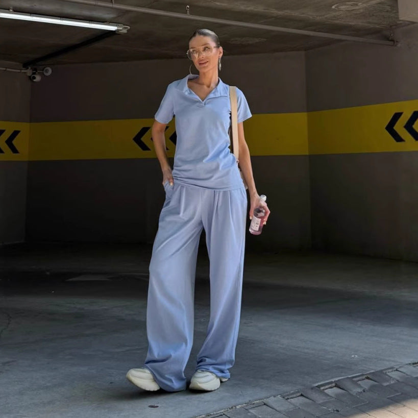Damer avslappnat lounge-set med cropped topp och vida byxor Eva Jonsson-Eva Jonsson
