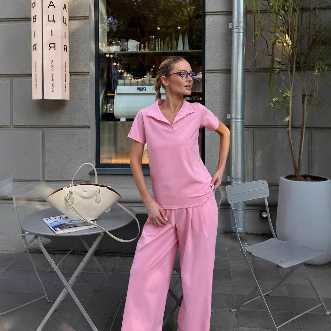 Damer avslappnat lounge-set med cropped topp och vida byxor Eva Jonsson-Eva Jonsson