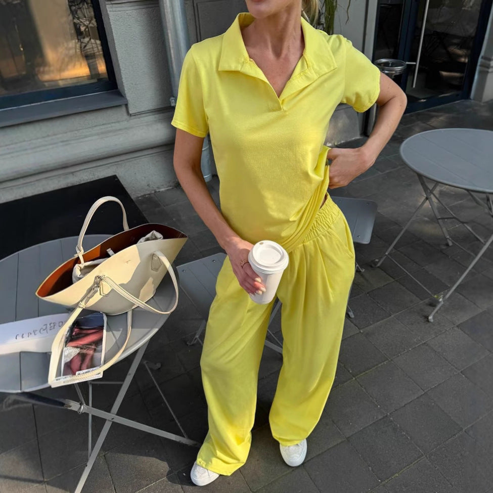 Damer avslappnat lounge-set med cropped topp och vida byxor Eva Jonsson-Eva Jonsson