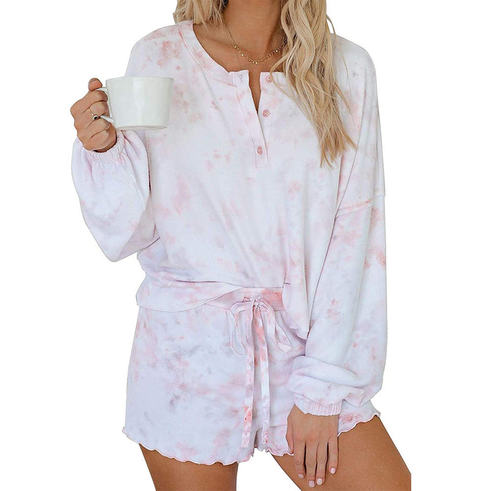 Damer avslappnat pyjamas-set med knappprojekt och elastiska muddar Eva Jonsson-Eva Jonsson