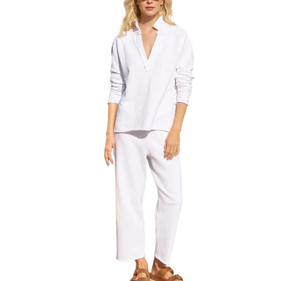 Damer avslappnat sweatpants-set med djup u-ringning Mirla-Eva Jonsson