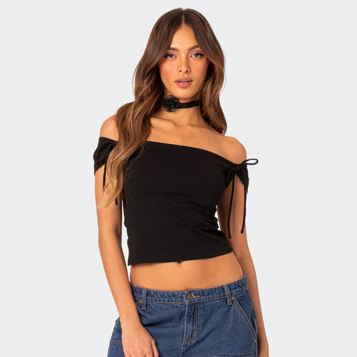 Damer axelbandstopp med off-shoulder-design och bindeband Mirla-Eva Jonsson