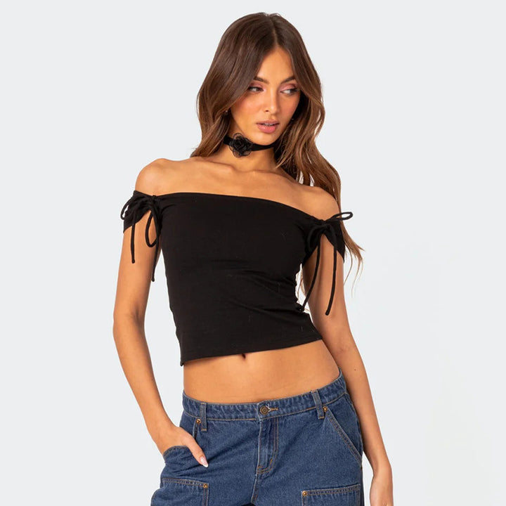 Damer axelbandstopp med off-shoulder-design och bindeband Mirla-Eva Jonsson