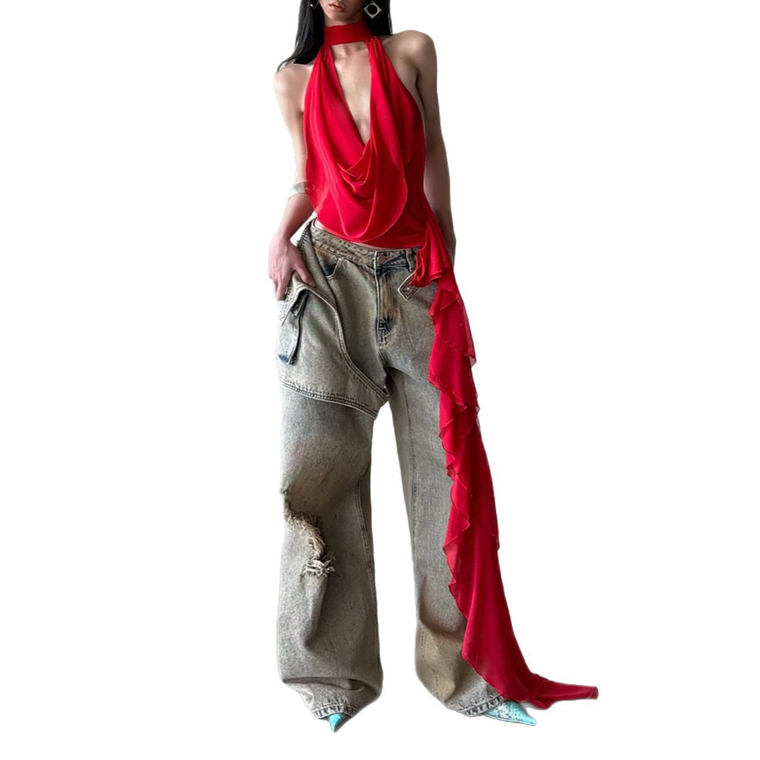 Damer baggy jeans med iögonfallande destroyed-detaljer Mirla-Eva Jonsson