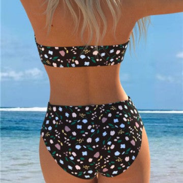 Damer bandeau-bikini med blommönster och hög midja Mirla-Eva Jonsson
