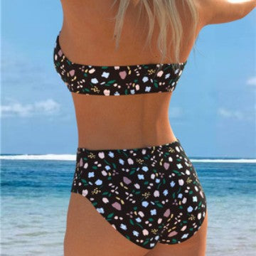 Damer bandeau-bikini med blommönster och hög midja Mirla-Eva Jonsson