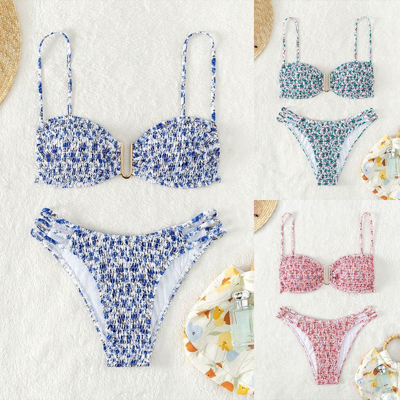 Damer bandeau-bikini med raffinerad volangdesign och trendiga snördetaljer Mirla-Eva Jonsson