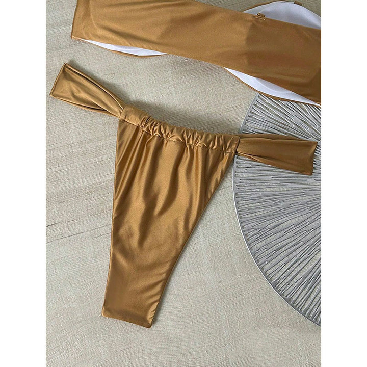 Damer bandeau bikini-set med ädel glans och justerbara remmar Mirla-Eva Jonsson