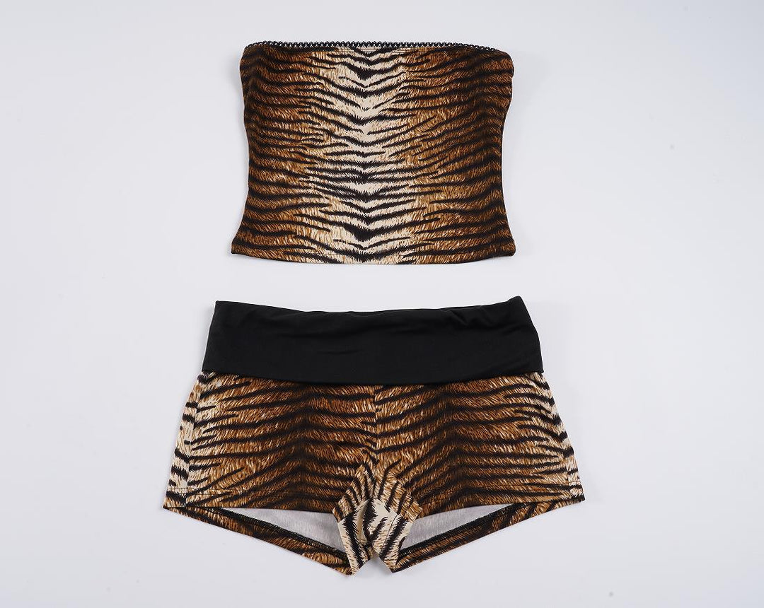 Damer bandeau-bikini-set med djurdesign och elastisk midja Mirla-Eva Jonsson