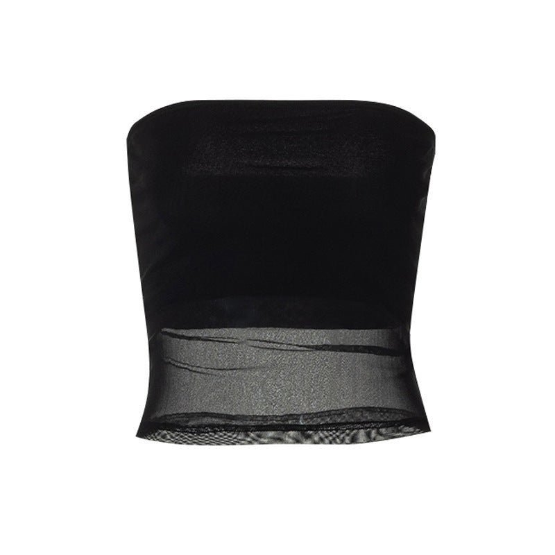 Damer bandeau topp i transparent design med elastiskt material Mirla-Eva Jonsson