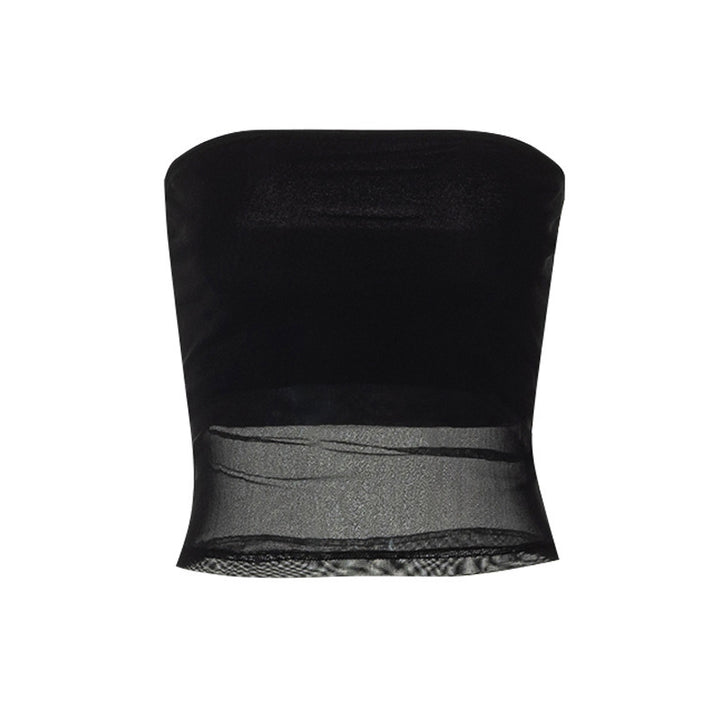 Damer bandeau topp i transparent design med elastiskt material Mirla-Eva Jonsson