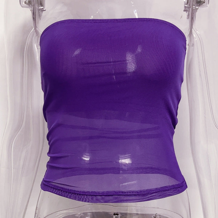 Damer bandeau topp i transparent design med elastiskt material Mirla-Eva Jonsson