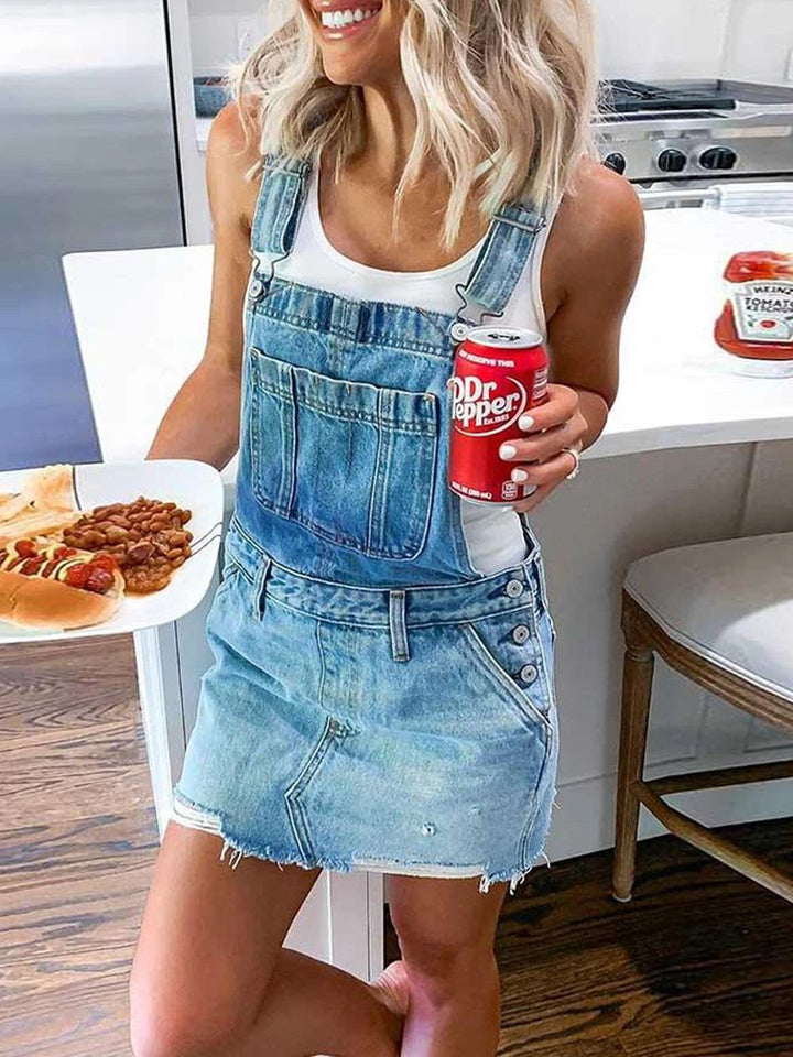 Damer bänkdress i högkvalitativ denim med stiliga knapppa detaljer Mirla-Eva Jonsson