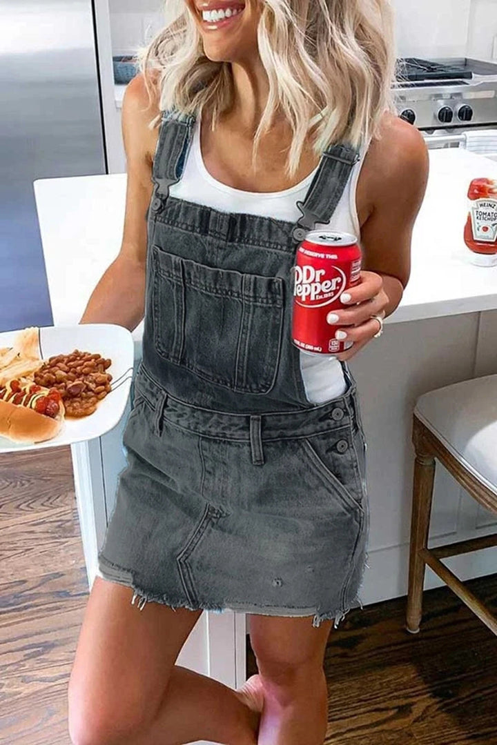 Damer bänkdress i högkvalitativ denim med stiliga knapppa detaljer Mirla-Eva Jonsson