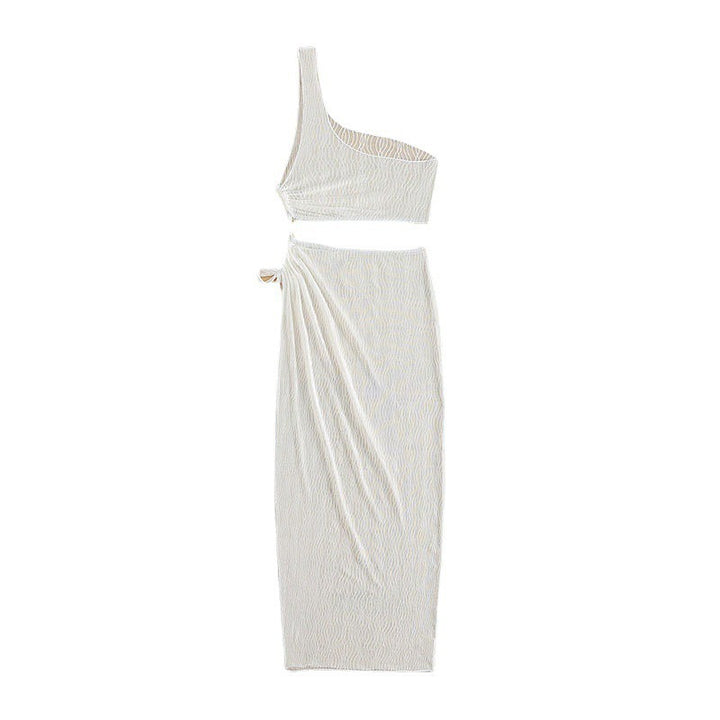 Damer bärvänligt knytdress med asymmetrisk överdel och elastisk midja Mirla-Eva Jonsson