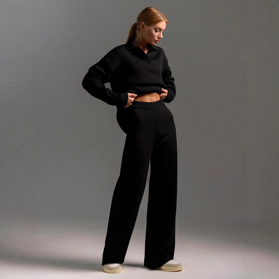 Damer bekväm Lounge-set med polo-krage och lös passform Mirla-Eva Jonsson