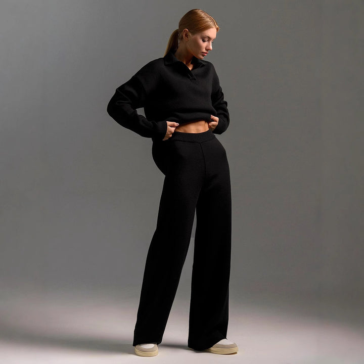 Damer bekväm Lounge-set med polo-krage och lös passform Mirla-Eva Jonsson