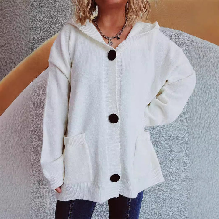 Damer bekväm cardigan med huva och praktiska fickor Mirla-Eva Jonsson