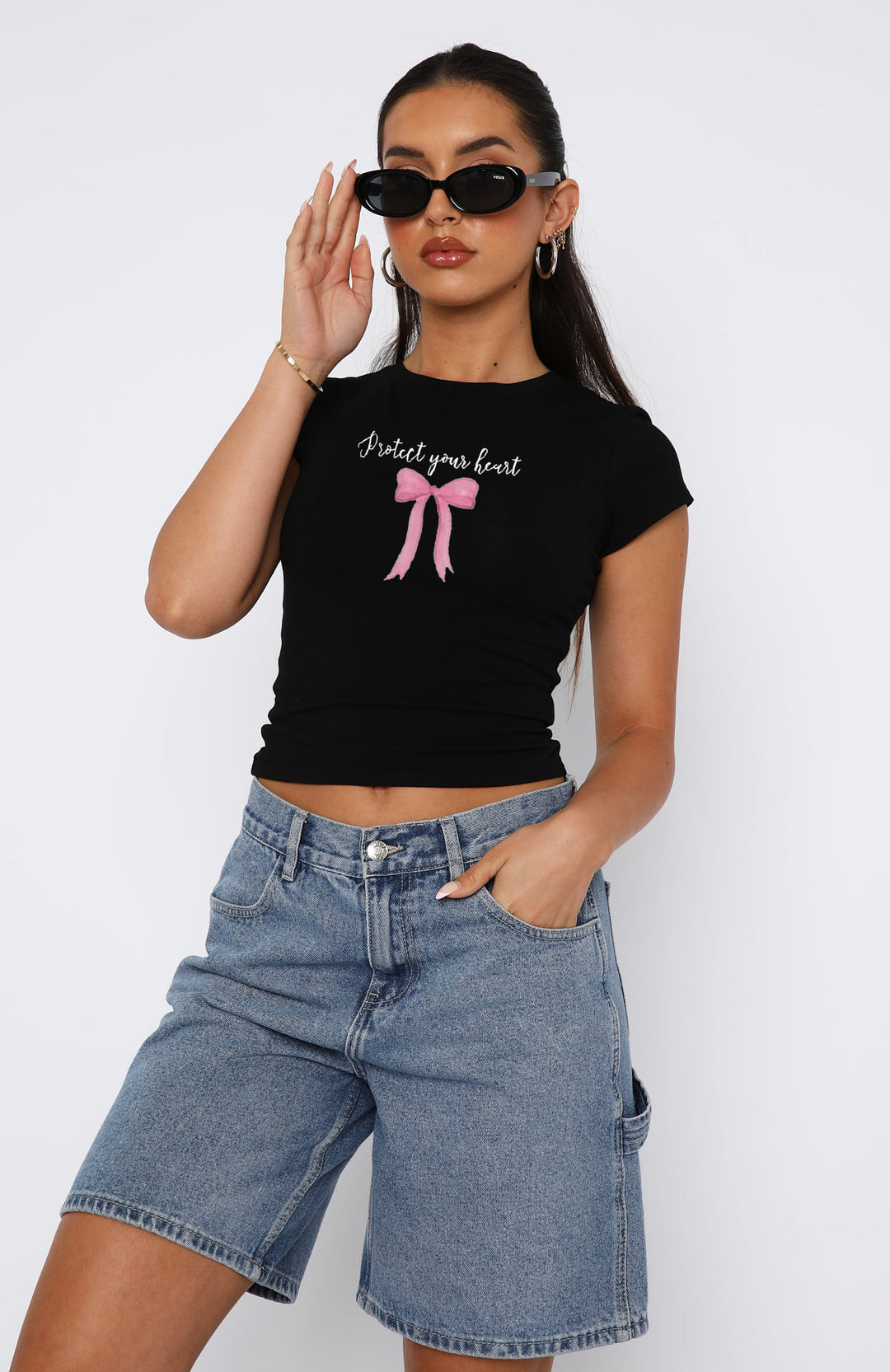Damer bekväm crop top med modernt tryck Mirla-Eva Jonsson