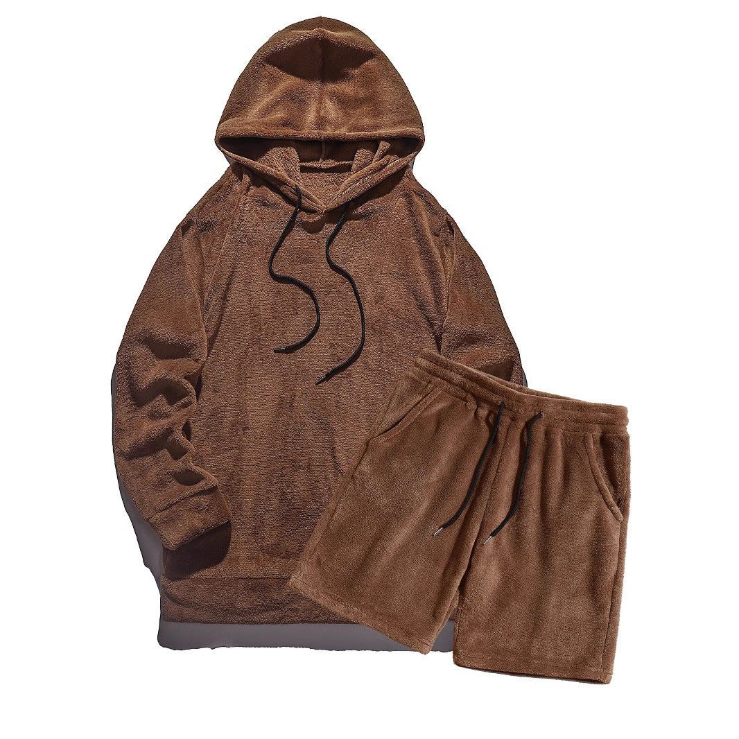 Damer bekväm fleece-hoodie och shorts set Mirla-Eva Jonsson