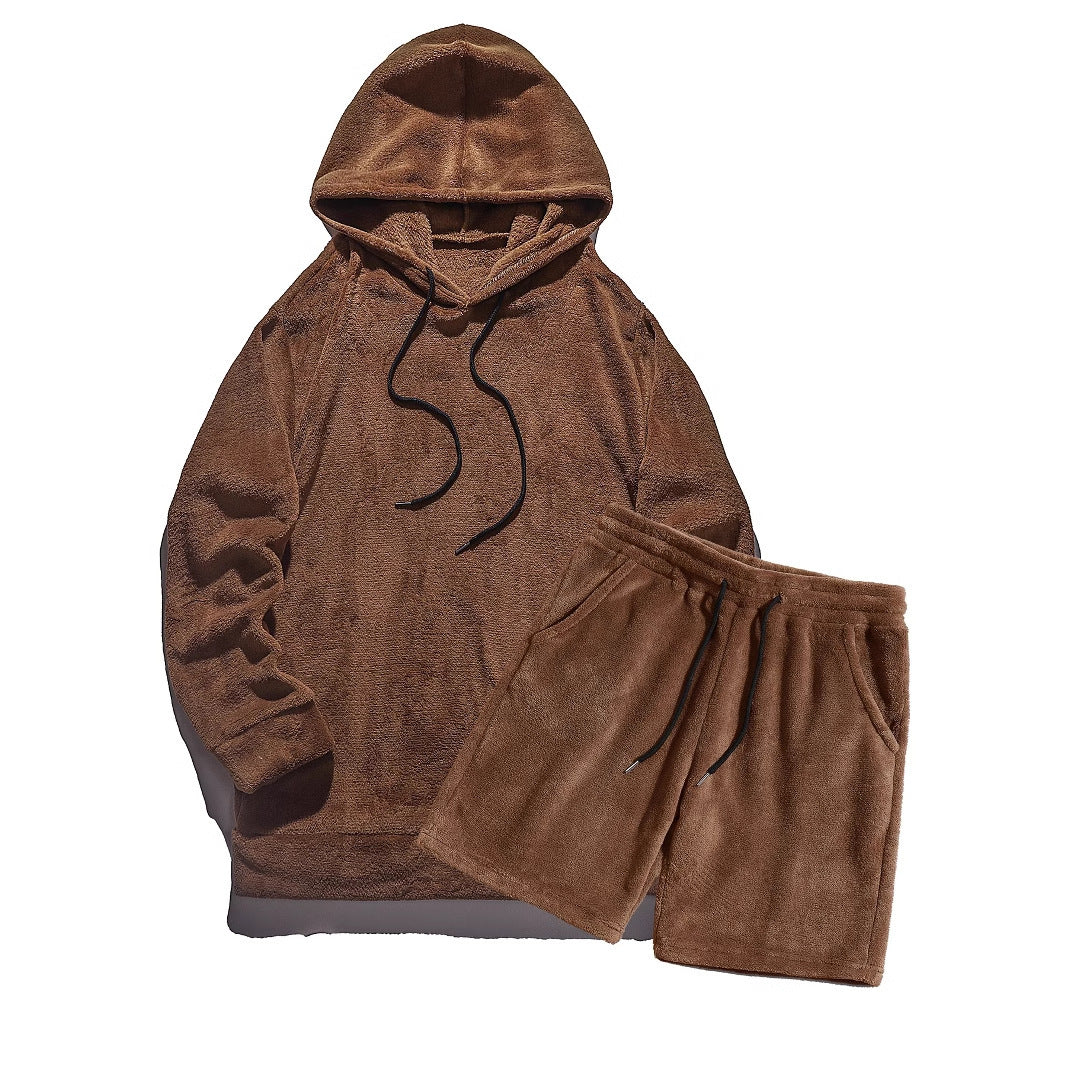 Damer bekväm fleece-hoodie och shorts set Mirla-Eva Jonsson