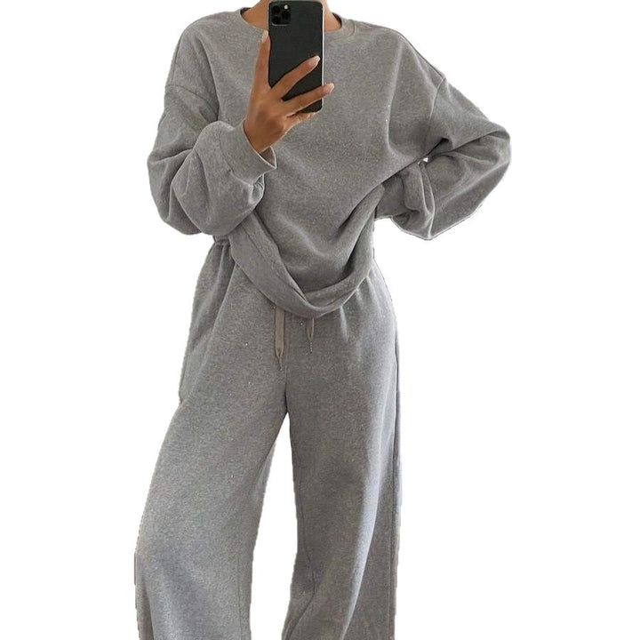 Damer bekväm fleece lounge set med lös passform Mirla-Eva Jonsson