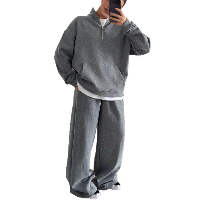 Damer bekväm fleece-loungewear-set med hög krage och lös passform Mirla-Eva Jonsson