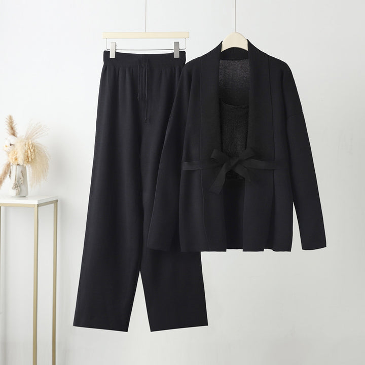 Damer bekväm fritidsloungewear-set med band och vida byxor Mirla-Eva Jonsson