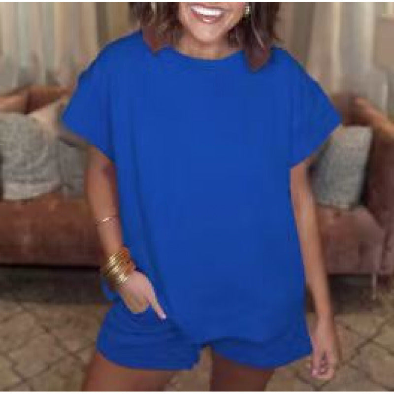 Damer bekväm fritidsset med strukturerad överdel och shorts Eva Jonsson-Eva Jonsson