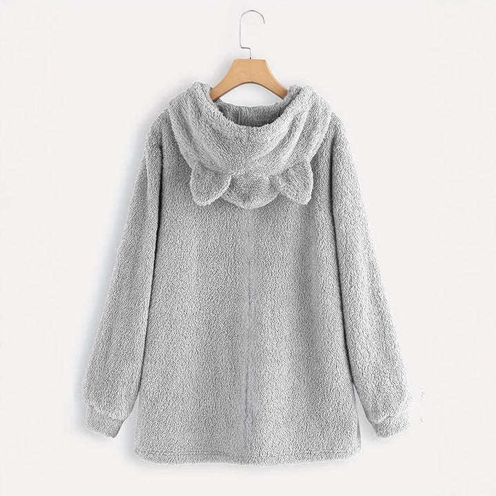 Damer bekväm hoodie i högkvalitativ teddyfleece Eva Jonsson-Eva Jonsson