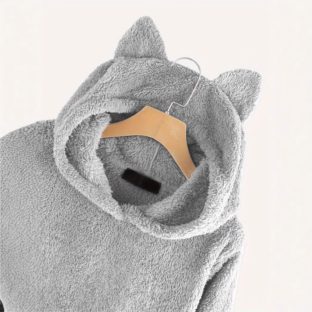 Damer bekväm hoodie i högkvalitativ teddyfleece Eva Jonsson-Eva Jonsson