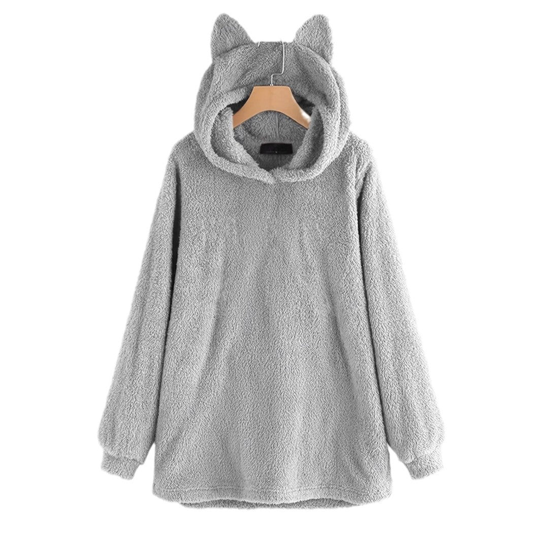 Damer bekväm hoodie i högkvalitativ teddyfleece Eva Jonsson-Eva Jonsson