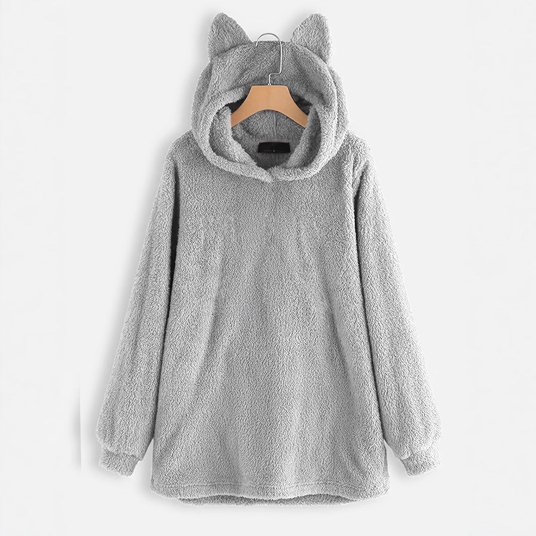 Damer bekväm hoodie i högkvalitativ teddyfleece Eva Jonsson-Eva Jonsson
