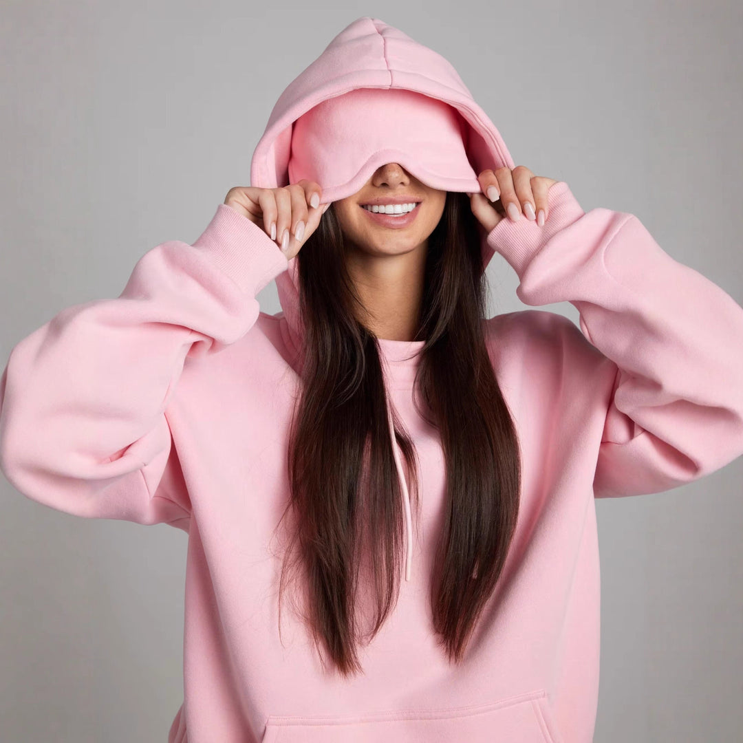 Damer bekväm hoodie med integrerat sömnmask Mirla-Eva Jonsson