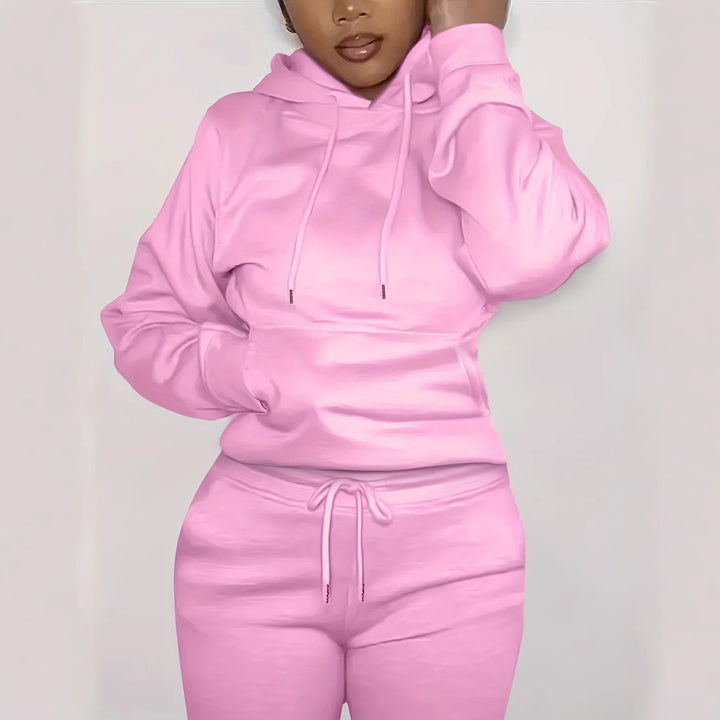 Damer bekväm hoodie med kängurufickor och elastisk nederkant Mirla-Eva Jonsson